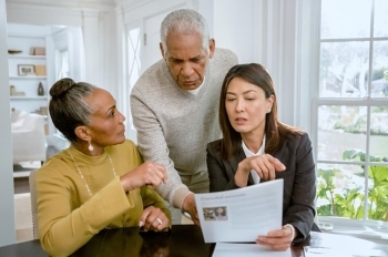 Financial Advisor meeting with clients